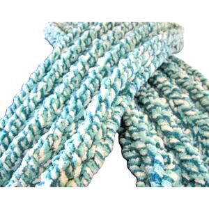 Hand‑Knitted Chunky Chenille Scarf Blue & White 58 ins Unisex Winter Accessory